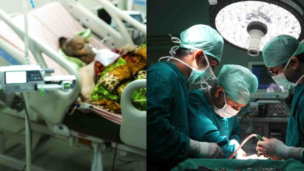 Child patient in ICU with medical equipment, critical health care assistance.