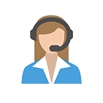 Professional customer service representative wearing headset for support.