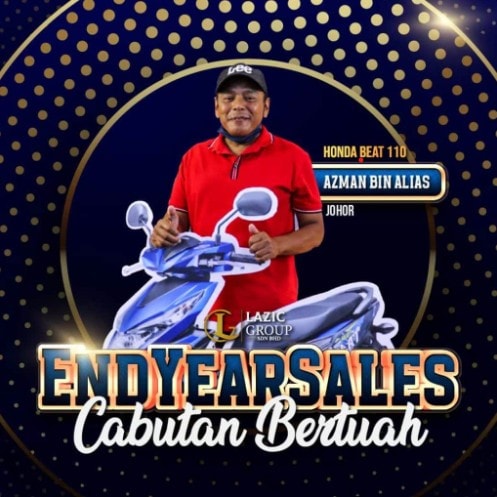 End of Year Sale photo featuring young boy with motorbike in Johor, Malaysia.