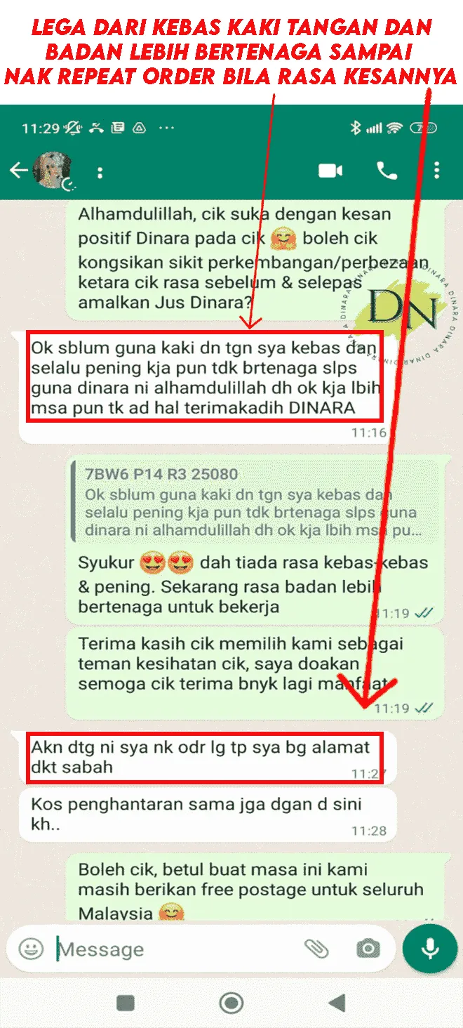 Testimoni pengguna Dinara: Lega dari kebas di kaki, tangan dan badan lebih bertenaga