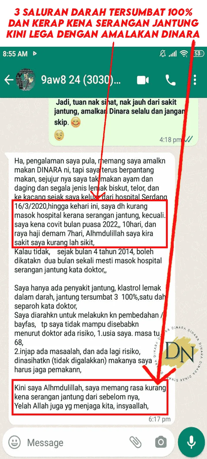 Testimoni pengguna Dinara: Selepas serangan jantung, kini lega dengan amalan Dinara